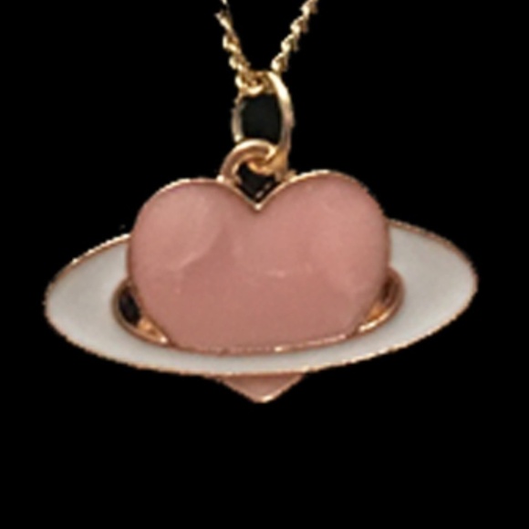 HAND Crafted Necklace Gold Plate Sequin Chain Angel Heart and Halo Angelic - Picture 3 of 9